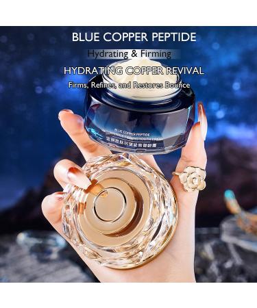 Grospe Blue Copper Peptide Face Cream - GHK-Cu Moisturizer for Wrinkles & Fine Lines Hydrating & Firming Anti-Aging Treatment for Face and Neck 1.7oz - Buy Online on GoSupps.com