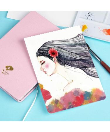 Paul Rubens Watercolor Paper Journal 3.8x5.2 - 20 Sheets | 100% Cotton Hot Press, Acid-Free for Watercolors, Gouache, Acrylics | Pink Cover - Buy Online on GoSupps.com