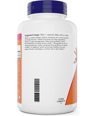 NOW Foods Biotin 10 mg Extra Strength - 200 Vegetarian Capsules - Supplement - Buy Online on GoSupps.com
