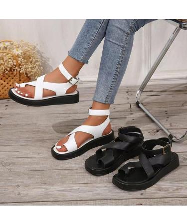 Bunion Sandals for Women - Comfortable Foot Correction Wedges Summer Casual Walking 7.5 Black - Buy Online on GoSupps.com