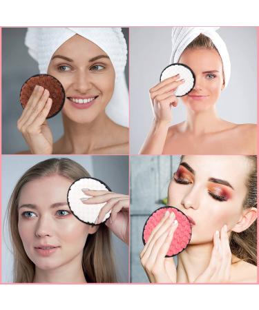 8 Washable Slaughtering Pads - Reusable Microfiber Makeup Remover Sponges for Facial Cleaning - 11.5 cm 4 Colors (Black Brown Pink White) - Buy Online on GoSupps.com