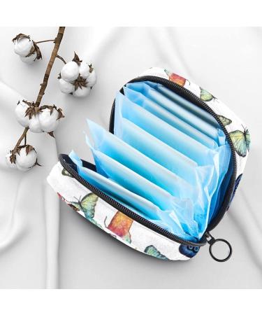 Colorful Watercolor Butterflies Menstruation Bag - Zippered Women's Napkin & Tampon Organizer for Girls - Buy Online on GoSupps.com