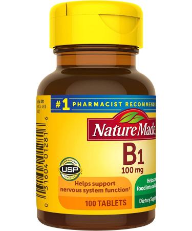 Vitamin B1 100mg Tablets - 100 Count for Metabolic Health | Essential Supplement for Energy & Wellness - Buy Online on GoSupps.com