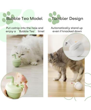 NWK Cat Laser Toy Rechargeable Cat Laser Pointer with 360 Irregular Rotation and Tumbler Design Fast & Slow Mode Available Automatic Cat Toy with Catnip for Indoor Cat (Green) S Green - Buy Online on GoSupps.com