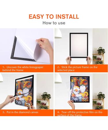 Naimoer 2Pack Magnetic Diamond Painting Frames for 12x16in Canvas - Self-Adhesive Wall Art Frames in Black | Diamond Art Accessory - Buy Online on GoSupps.com