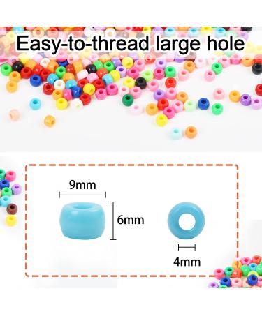 Pony Beads Set - 3600 Pcs 6x9mm Multi-Colored Plastic Craft Beads Bulk - Rainbow Hair Beads - 24 Assorted Colors for DIY Jewelry Making - Buy Online on GoSupps.com