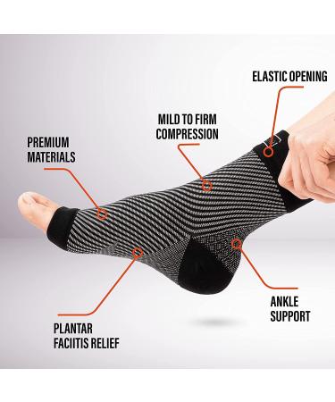 Fit Nation Plantar Fasciitis Support Socks (2 Pairs) - Ultimate Compression Sleeves for Aching Feet - L-XL Black - Buy Online on GoSupps.com