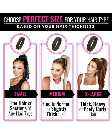 PONY-O Original Patented Cute Hair Accessories for Women - Revolutionary Ponytail Holders Hair Tie Alternative - Dark Brown Hair Ties for Women - Medium Hair Ties for Normal Hair - Buy Online on GoSupps.com