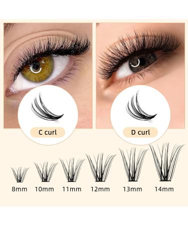 QUEWEL Individual Cluster Lashes - 240 Pieces 0.07D Curl DIY Eyelash Extensions 8-14mm Natural Look Mix 20D+30D - Buy Online on GoSupps.com