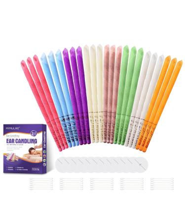 24 Piece Beeswax Ear Candles Wax Removal Natural Ear Wax Candles for Ear Candling Wax Removal Ear Candling Candles for Ear Cleaning Ear Wax Candles Ear Wax Removal Kit Earwax Cleaner for Adults