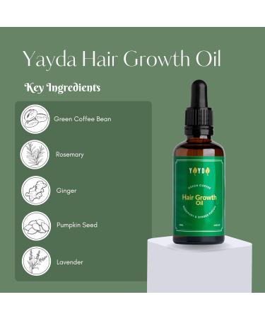 Yayda Hair Growth Oil - Natural & Vegan Hair Growth Serum with Rosemary Green Coffee Lavender | Fights Hair Loss Reduces Thinning DHT Blocker | Best Solution for Hair Regrowth - Buy Online on GoSupps.com