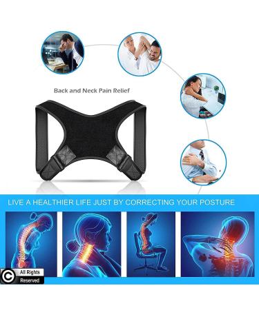 POAGL Posture Corrector for Men | Adjustable Upper Back Brace for Neck, Back, and Shoulder Pain Relief | Clavicle Support Brace for Kyphosis Straightening | Design Patented | Universal Fit | Black - Buy Online on GoSupps.com