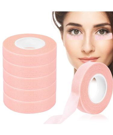 Sibba 6 roll eyelashes tape lash band for eyelash extension breathable micropores fabric eyelash ligaments pink lash extension under eye band eye eyelash extension tools