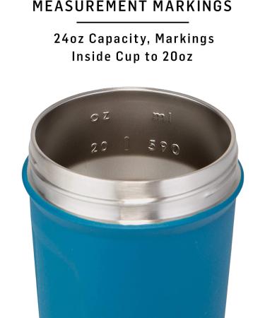 BlenderBottle Strada Shaker Cup Insulated Stainless Steel Water Bottle with Wire Whisk  24-Ounce  Black Black Strada Flip - Buy Online on GoSupps.com