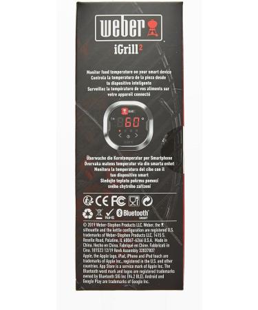 Weber Igrill 2 - Intelligent Bluetooth Meat Thermometer | 4 Connections Smartphone App Control Magnetic Holder | Best Grill Thermometer (7221) - Buy Online on GoSupps.com