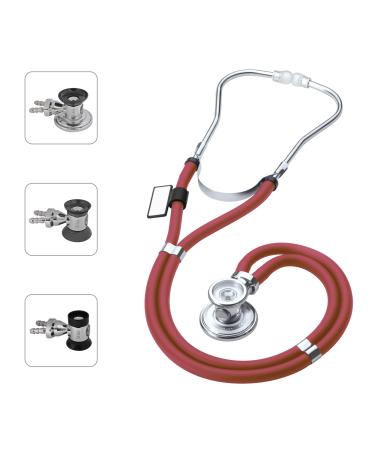 MDF Sprague Rappaport Dual Head Stethoscope with Adult Pediatric and Infant Convertible chestpiece MDF767 Burgundy
