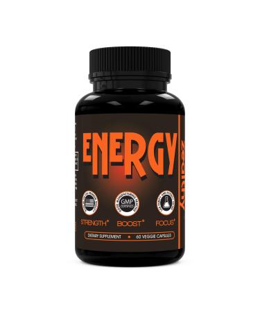 Zealthy Energy - Caffeine Supplement Pills for Boost Focus, Sustain Energy & Remove Brain Fog. Best Energy Booster Pill Supplements with Nootropic, Panax & Guarana Extract for Men & Women (60 Ct)