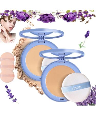 Matte Wet and Dry Powder GAGK Matte Perfection Pressed Powder Chilllab Lavender Matte Powder GAGK Lasting Waterproof Makeup Oil Control Powder for Oily Skin Loose Setting Powder Makeup(02+03)