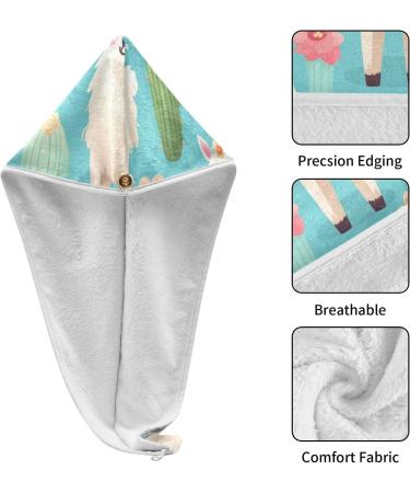 Cactus Alpaca Hair Towel 2 Pack - Super Absorbent Quick Dry Hair Turbans for Women & Girls - Buy Online on GoSupps.com