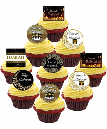 Umrah Mubarak Edible Wafer Card Stand Up DIY Cupcake Toppers Party Decorations 19 - Buy Online on GoSupps.com