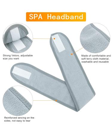 SOKOSEY Spa Headband 40 Pack - Adjustable Terry Cloth Headband for Makeup, Spa, Shower, Sports, Yoga - White, Black, Pink, Gray - Buy Online on GoSupps.com