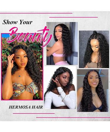 Hermosa HD Transparent Glueless Human Hair Wig 22 Inch - 180 Density Deep Wave Lace Front Wig for Black Women - Buy Online on GoSupps.com