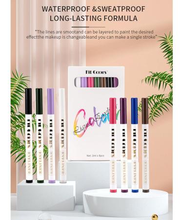 SOMGKINE Eyeliner 8 colors colored eyeliner matte liquid eyeliner colorful neon eyeliner colored eyeliner water resistant long lasting highly pigmented - Buy Online on GoSupps.com