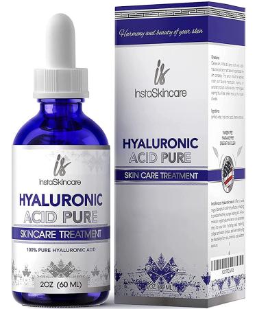 Pure Hyaluronic Acid Serum for Face (2 Oz) - Serum for Skin and Lips - Medical Quality Hydrating and Moisturizing Face Serum for All Skin Types - Paraben and Fragrance-Free Hyaluronic Acid 2Oz