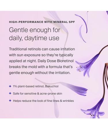 Supergoop! Daily Dose Bioretinol + Mineral SPF 40 - Plant-Based Retinol Alternative with Bakuchiol & Peptides for All Skin Types - Repair & Protect Skin - Buy Online on GoSupps.com