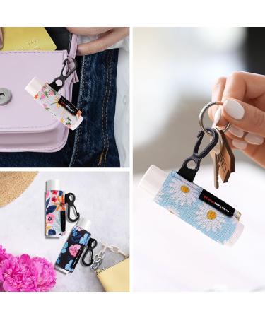 HEYSKAY 5PCS Lip Balm Holder Sleeves | Keychain Clip-On Lipstick & Chapstick Holder | Floral Elastic Sleeves for Lip Gloss - Buy Online on GoSupps.com