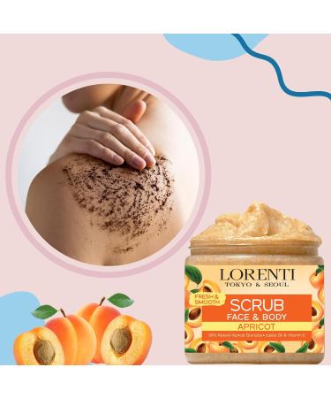 Granulated Natural Apricot Scrub | Exfoliating Face & Body Cleanser with Jojoba Oil & Vitamin E | Tightens Skin & Removes Dead Skin Cells - Buy Online on GoSupps.com