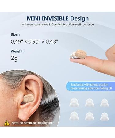 Rechargeable Hearing Aids for Seniors with Noise Cancelling - EARRCK Nano Amplifier with Volume Control and Charging Case (Beige) - Buy Online on GoSupps.com
