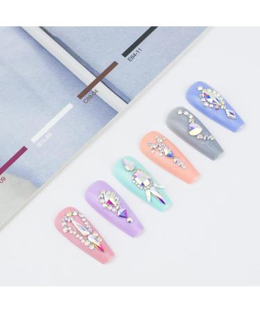 9340 Pcs Crystal AB Rhinestones for Makeup, Glitter, Nails - Nail Jewels, Gems, Diamonds Kit with Tweezers - Nail Rhinestone Design Set in Storage Box - Buy Online on GoSupps.com