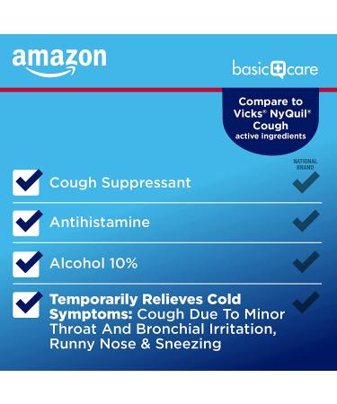 Amazon Basic Care Nighttime Cough Cherry Syrup 12 Fl Oz - Pack of 1 - Buy Online on GoSupps.com