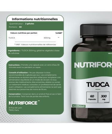  Nutriforce TUDCA 100% pure and vegan 600 mg - Buy Online on GoSupps.com