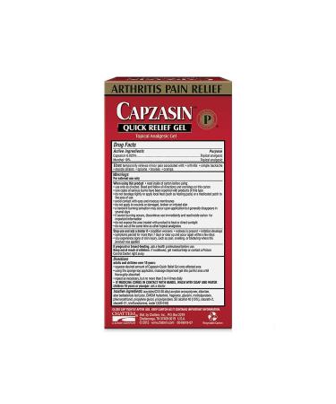 Capzasin Arthritis Pain Relief Quick Relief Gel 1.5 oz - Pack of 2 - Buy Online on GoSupps.com