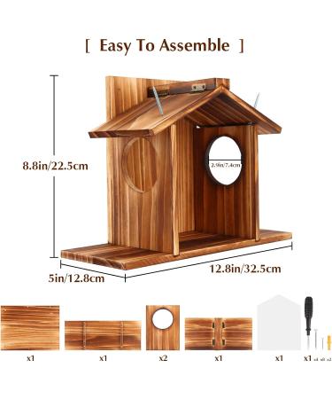 LgowithU Squirrel Feeder Wood Squirrel Feeders for Outside Winter Durable Box Easy to Fill with Removable Front Panel for Corn Peanuts Nuts - Buy Online on GoSupps.com
