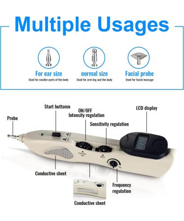 Electronic Acupuncture Pen Pain Relief Therapy | 3 Massage Heads | Rechargeable 508B - Buy Online on GoSupps.com