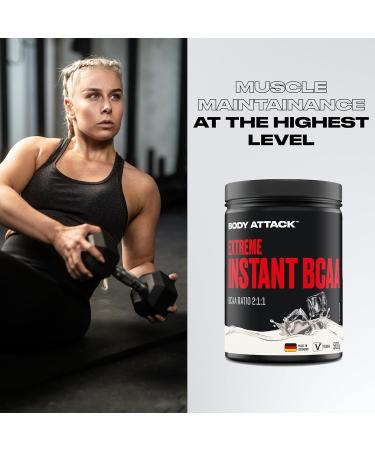 Buy Body Attack Instant BCAA Green Apple 500g - Vegan Sugar-Free Amino Acids for Muscle Building - Made in Germany - Buy Online on GoSupps.com