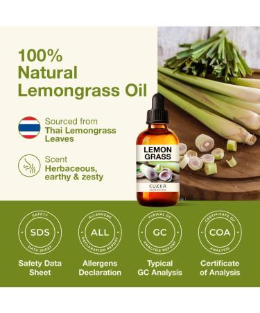 Kukka Lemongrass Essential Oil for Diffuser - 100% Natural Therapeutic Grade - 118ml, for Hair and Skin - Cleansing and Nourishing - Buy Online on GoSupps.com