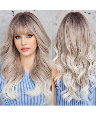 Emmor gray wig with pony dark roots long curly wig for women synthetic wig natural looking heat-resistant fiber ombr gray blonde - Buy Online on GoSupps.com
