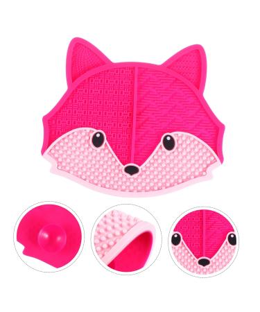 Buy Fox Scrub Makeup Brush Cleaner Mat - Silicone Scrubber & Suction Cup for Easy Cleaning - 17x15cm Rosy| Perfect for All Cosmetic Brushes - Buy Online on GoSupps.com