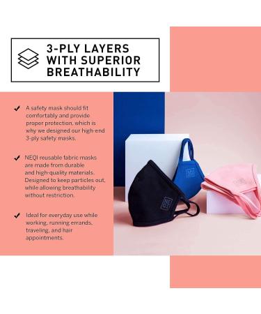 Buy Neqi Pink Face Masks - 3 Pack | Reusable Makeshift Masks for Adults | Size SM | International Shipping Available - Buy Online on GoSupps.com