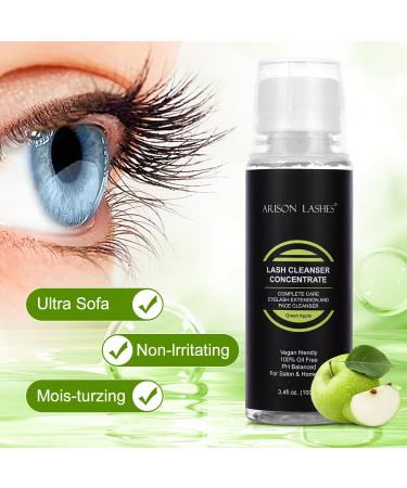 Eyelashes Cleaner Concentrate 100ml - Foam Shampoo for Extensions & Natural Lashes | Paraben & Sulfate Free | Makeup Remover for Salon & Home Use (Apple) - Buy Online on GoSupps.com