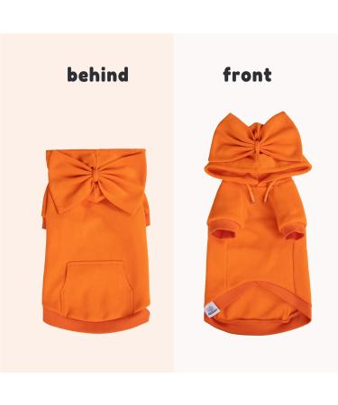 Allisandro Dog Hoodie with bow Stylish Puppy Pocket Hooded Sweatshirt Doggie Warm Clothes for Small Medium Dogs Orange/Green/Royal blue/Yellow-green Large Orange - Buy Online on GoSupps.com
