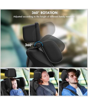 Buy Bubulii 360 Rotatable Car Headrest for Kids & Adults | Soft Snack Pillow & Neck Support | Easy Installation (Black) - Buy Online on GoSupps.com
