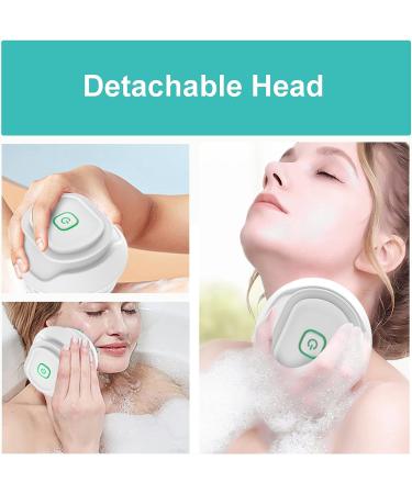 Electric Body Brush - TRENION Multifunctional Exfoliating Spin Scrubber with 6 Brush Heads | Rechargeable Long Handle Body Scrubber for Shower Bathing and Deep Cleansing - Blue - Buy Online on GoSupps.com