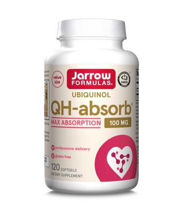 Jarrow Formulas, Ubiquinol QH-Absorb (Coenzyme Q10 Active), 100mg, High Dosed, 120 Soft Capsules, Lab Tested, Gluten Free, Soy Free, Non-GMO
