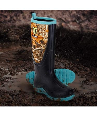 TIDEWE Women's Multi-Season Waterproof Rubber Boots - Pink & Green, Size 8 - Buy Online on GoSupps.com