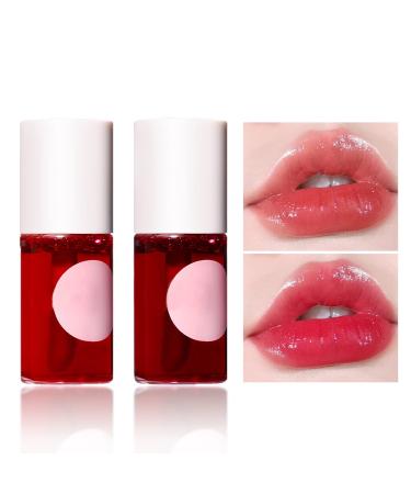 CAHIUYOA Lip Tint Stain Set,Korean Lip Tint Lip Stain Long Lasting Moisturizing Waterproof,High Pigment Multi-use Lip and Cheek Tint,Natural Lip Stain Tint Makeup tinta para labios(#01#02) 01+02